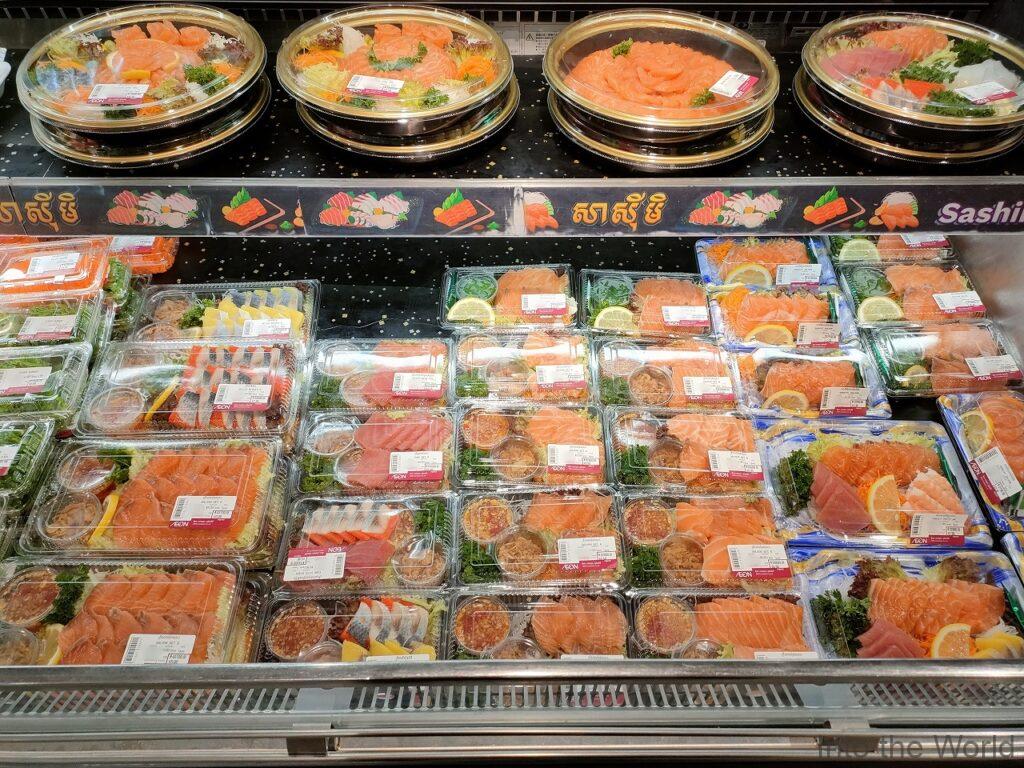 イオンモールセンソックシティ プノンペン カンボジア 寿司 刺身